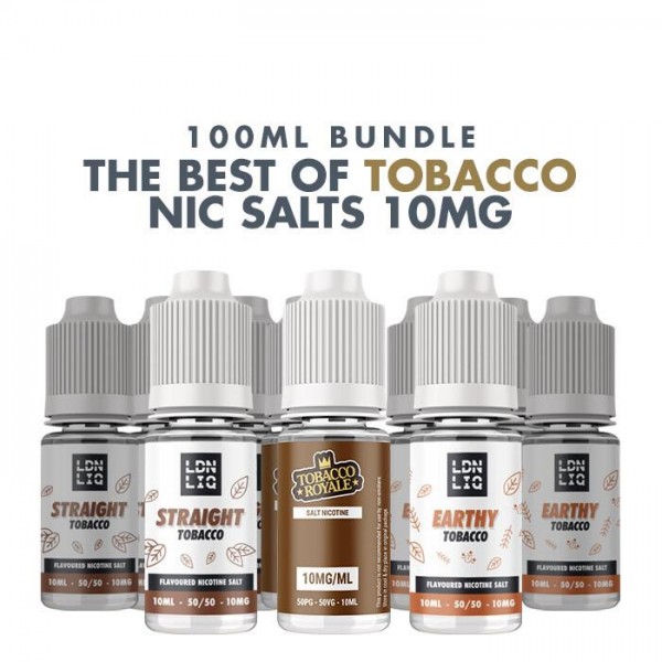 Best Tobacco E-Liquids 10 x 10ml Nic Salt Bundle -...