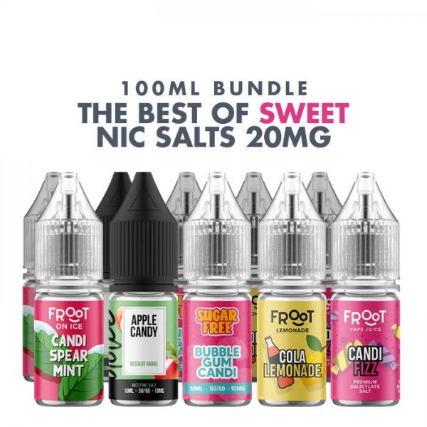 Best Sweet E-Liquids 10 x 10ml Nic Salt Bundle - 2...