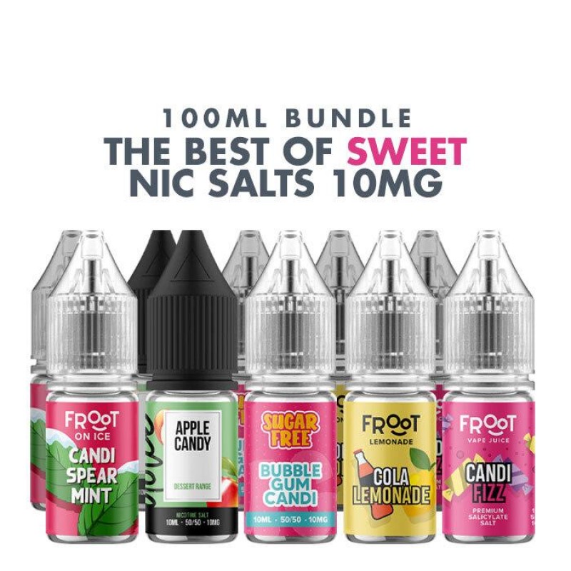 Best Sweet E-Liquids 10 x 10ml Nic Salt Bundle - 1...