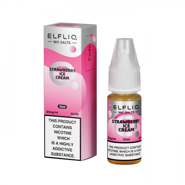 ELFLIQ Strawberry Ice Cream 10ml Nicotine Salt E-L...