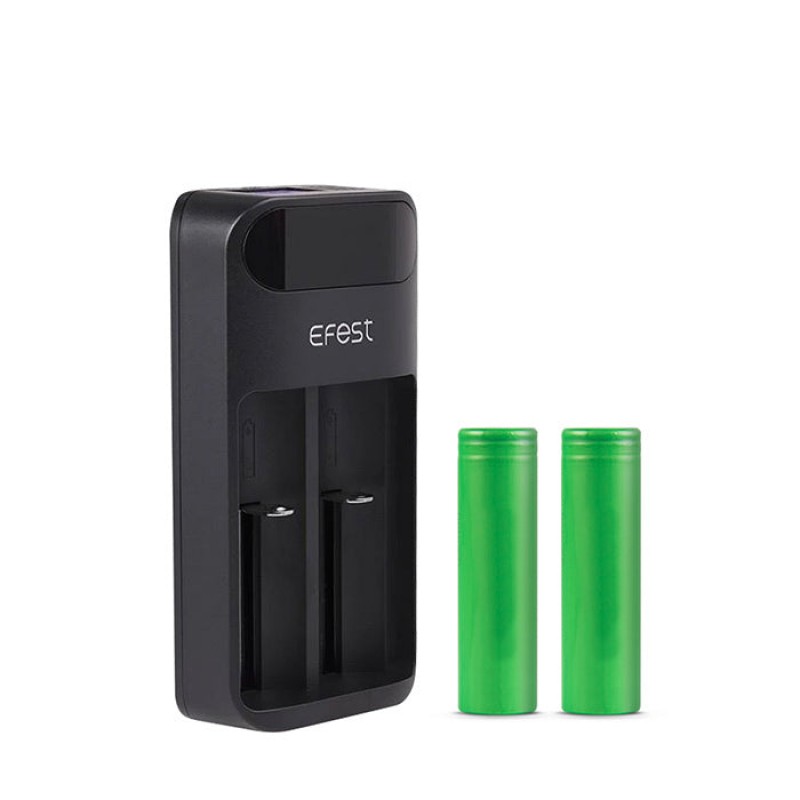 Efest Q2 Battery Charger and Battery Bundle