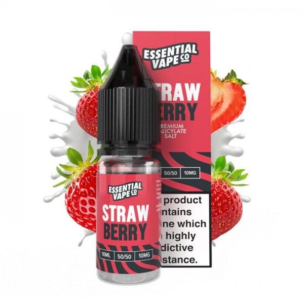 Essential Vape Co Strawberry | 10ml Nic Salt E-Liq...